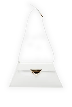 Women's white bag made of genuine leather