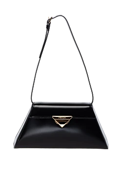 Women's black bag made of genuine leather