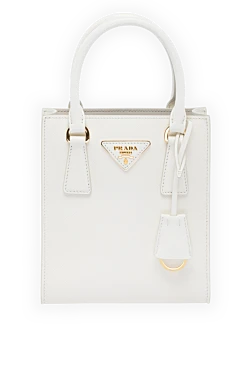 Women's white genuine leather bag