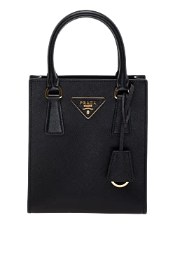 Women's black genuine leather bag