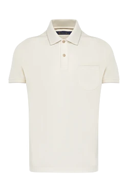 Polo made of cotton and elastane for men white