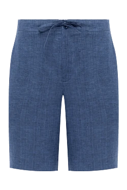 Blue linen shorts for men