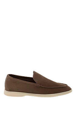 Brown suede loafers for men