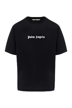 Men's black cotton T-shirt with logo