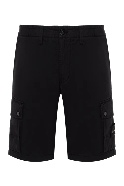 Black men's shorts made of cotton and elastane