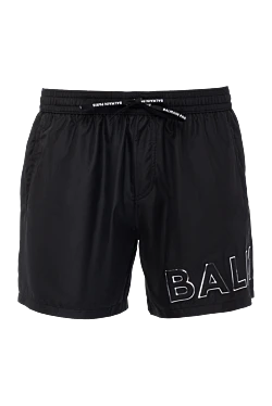 Men's black polyester beach shorts