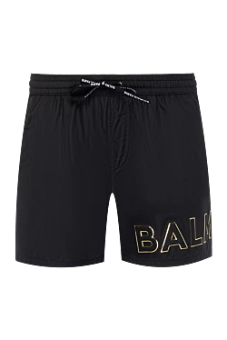 Men's black polyester beach shorts