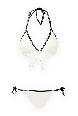 Women's white two-piece swimsuit made of polyamide and elastane