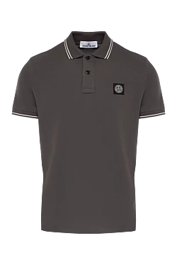 Men's gray polo made of cotton and elastane