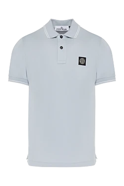 Men's gray cotton polo with logo