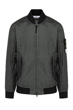 Men's green polyamide jacket with patch