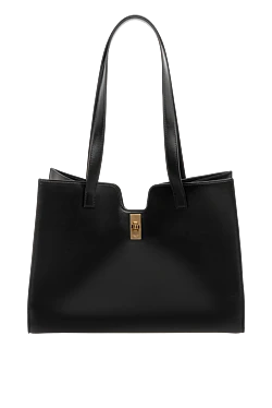 Women's black bag made of genuine leather