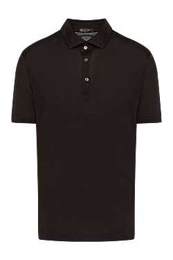 Polo for men brown from linen