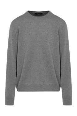 Men's gray cotton long sleeve jumper