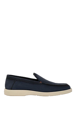 Blue men's nubuck loafers