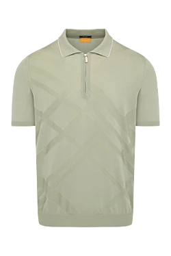 Men's green cotton polo