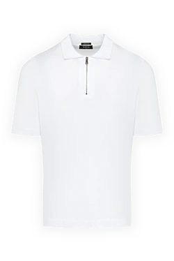 Men's white cotton polo shirt