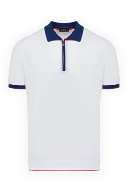 Men's white cotton polo