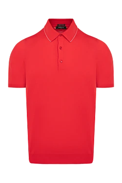 Men's red cotton polo shirt