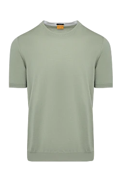 Short sleeve jumper for men, green, cotton