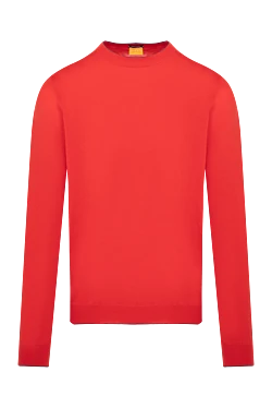 Men's red long sleeve jumper made of cashmere and silk