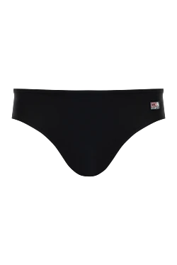 Men's black swimming trunks made of polyamide and elastane.