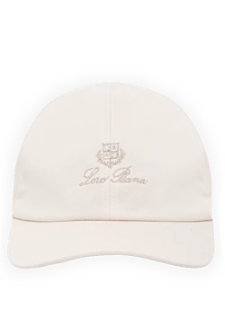 Men's beige cap made of cotton