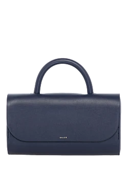 Women's blue bag made of genuine leather