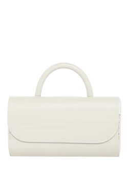 Women's white bag made of genuine leather