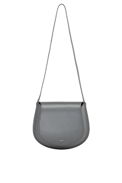 Women's gray bag made of genuine leather