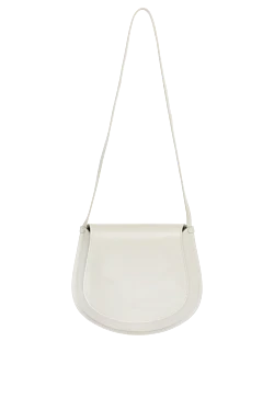 Women's white bag made of genuine leather