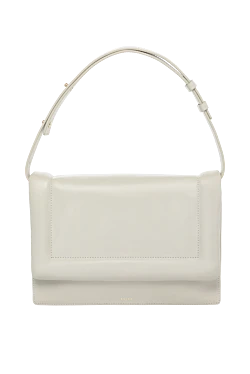 Women's bag, white, made of genuine leather