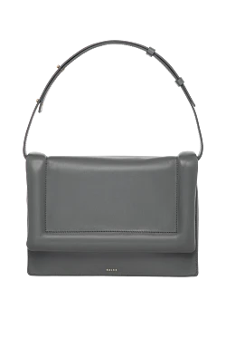 Women's bag, gray, made of genuine leather