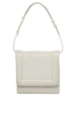 Women's bag, white, made of genuine leather