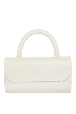 Women's bag, white, made of genuine leather