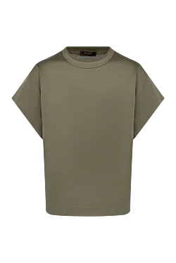 Women's green T-shirt made of cotton