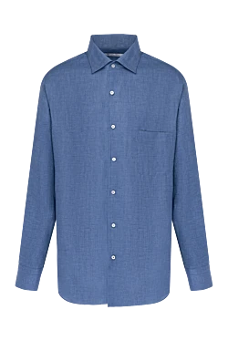 Men's blue linen shirt