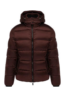 Men's burgundy polyamide down jacket