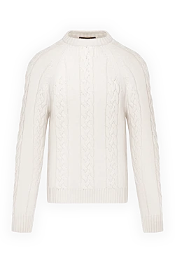 Men's white cashmere jumper