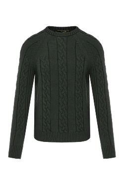 Men's wool knitted jumper green