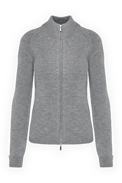 Women's gray wool cardigan