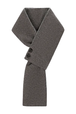 Men's gray cashmere scarf with buttons