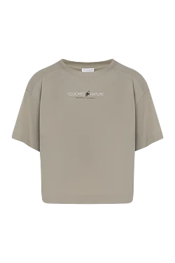 T-shirt for women beige made of cotton