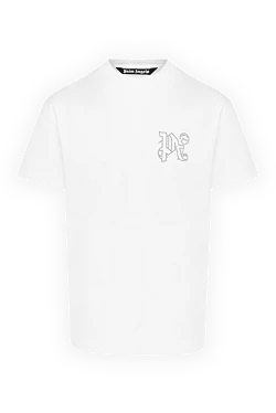 Men's white cotton T-shirt with logo