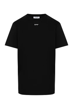 Men's black cotton T-shirt with logo