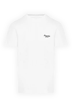 Men's white T-shirt with a miniature logo