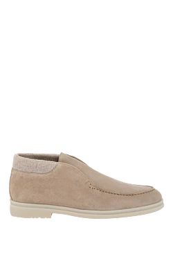 Men's beige nubuck loafers.