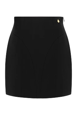 Black viscose mini skirt