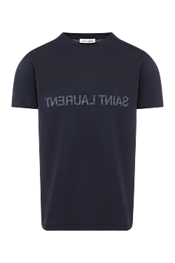 Blue men's T-shirt with logo