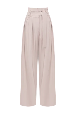 Wide leg trousers for women with belt clips